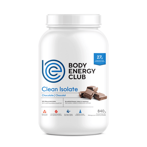 body energy club clean isolate chocolate 840g