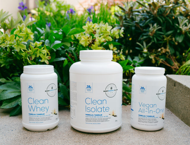 Body Energy Club Protein - Clean Whey Vanilla 840g, Clean Isolate Vanilla 2kg and Vegan All-In-One Vanilla 728g
