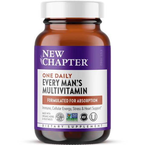 New Chapter’s daily multivitamins for men are formulated with 20+ essential vitamins and minerals to promote overall wellness