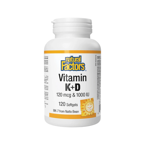 Natural Factors | Vitamin K+D 120 mcg 1000iu