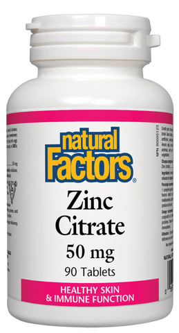 Natural Factors Zinc Citrate 50mg | Immune Support | Natural Factors