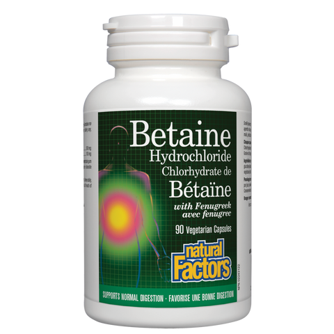 Natural Factors Betaine Hydrochloride | Digestion, Stomach | Natural Factors