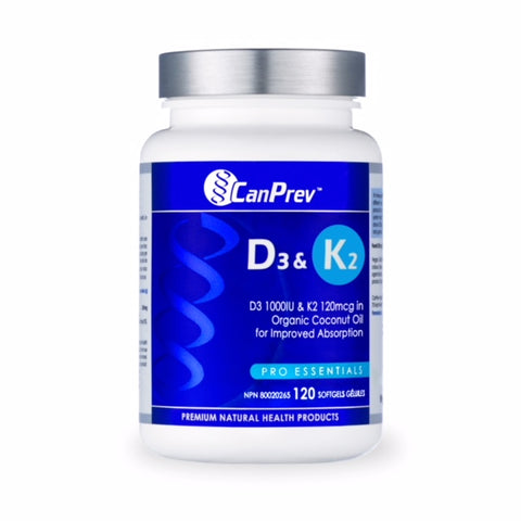 CanPrev Vitamin D3 & K2 120 Softgels | Bone & Osteoporosis | CanPrev