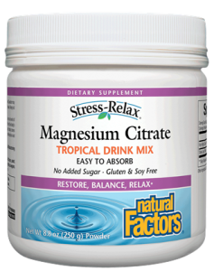 Natural Factors Magnesium Citrate 250g Powder | Calcium & Magnesium | Natural Factors
