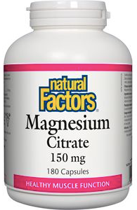 Natural Factors Magnesium Citrate 150mg Capsules | Calcium & Magnesium | Natural Factors