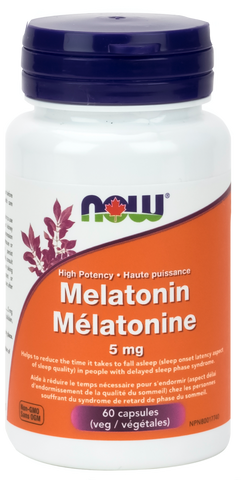 NOW Melatonin 5mg Vegetarian Capsules | Insomnia & Sleep | NOW Foods