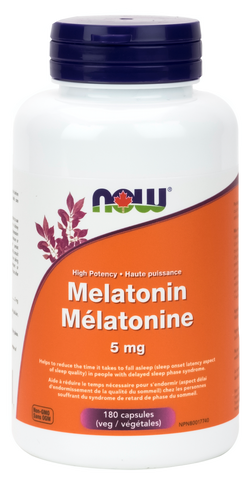 NOW Melatonin 5mg Vegetarian Capsules | Insomnia & Sleep | NOW Foods