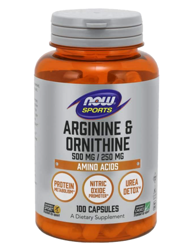 NOW L-Arginine & L-Ornithine 500/250mg | Amino Acids & BCAA's | NOW Foods