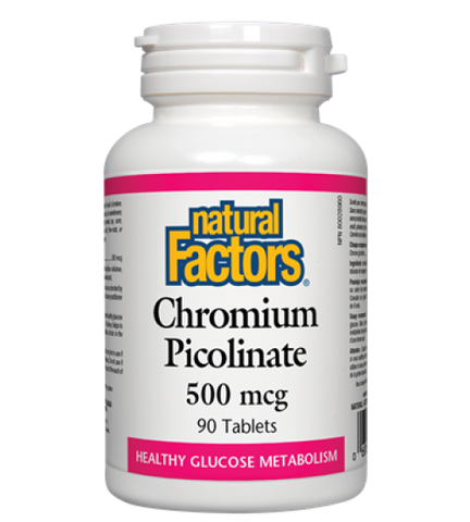 Natural Factors Chromium Picolinate 500mcg | Blood Sugar Support | Natural Factors
