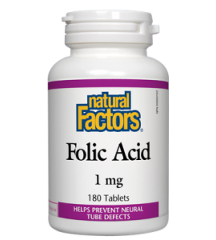 Natural Factors Folic Acid 1mg Tablets | Vitamin B | Natural Factors