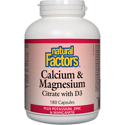 Natural Factors Calcium & Magnesium Citrate With D3 Plus Potassium, Zinc, Manganese - Body Energy Club